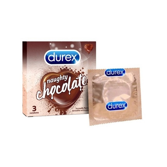 Bao Cao Su Vị Socola Có Gai Nhỏ Durex Naughty Chocolate 