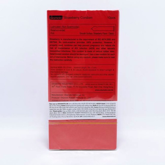 Bao cao su hương dâu Strawberry Okamoto Nhật Bản Bao cao su hương dâu Strawberry Okamoto Nhật Bản