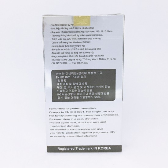 BCS siêu mỏng Power Men 0.03 Invi BCS siêu mỏng Power Men 0.03 Invi