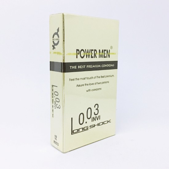 Bcs siêu mỏng chống xuất tinh sớm Power Men 0.03 Invi Long Shock