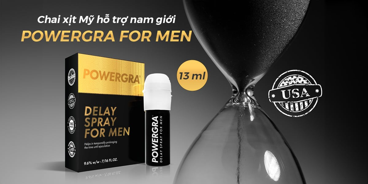 Chai xịt chống xuất sớm của Mỹ Powergra Delay For Men 13ml