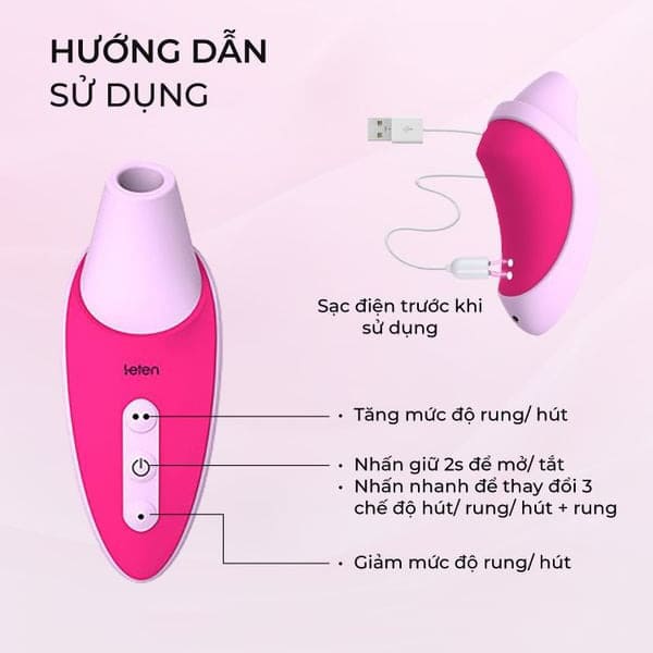Máy rung hút điểm G kèm trứng rung Leten Peppa Pig