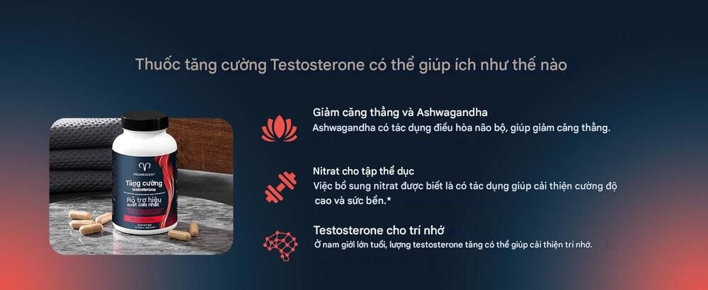 Viên uống hỗ trợ sinh lý nam Promescent Testosterone Booster - 90 viên