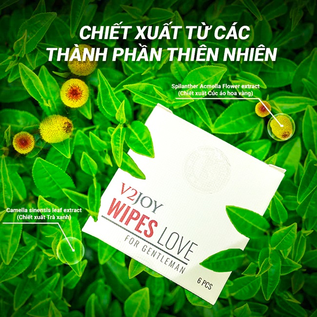 Khăn lau kéo dài thời gian V2joy Wipes Love