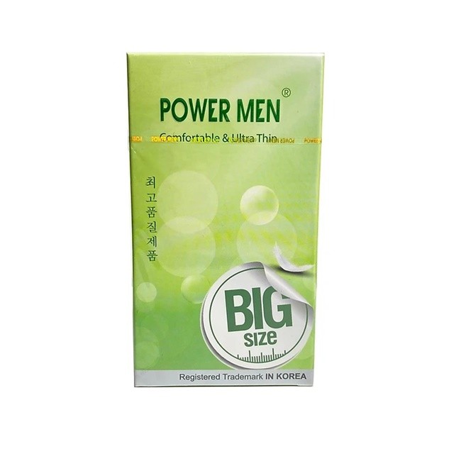 Bao cao su cỡ lớn 55mm Power Men Comfortable Ultra Thin của Hàn Quốc- 12s